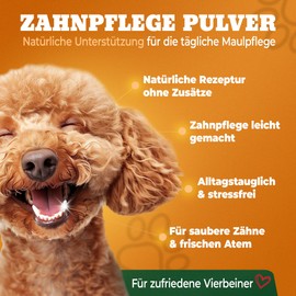 NATIVIVO Dental Care Dog - Tartar Remover Dog Tartar Removal - Tooth Powder for Dogs Dental Care Against Bad Breath & Tartar - Dental Powder for Dogs - Bad Breath Remover Plaque Off Dog
