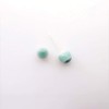 B&Dminoyaki KO-S6 Mino Ware Earrings (Ceramic Posts), Small Round Clear