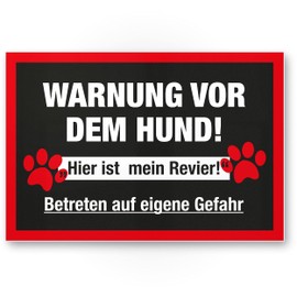 Komma Security Warning before the dog sign - here is my territory sign weatherproof dog sign garden gate driveway gate the front door sign deterrence warning sign burglary protection