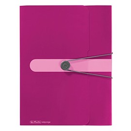 Herlitz Archive Box A4 Polypropylene with Spine Label Back Width 4 Cm, 1 Piece, Design Print Opaque Apple berry