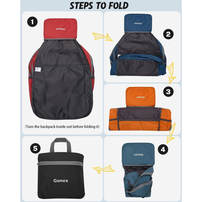 Gonex 30L Ultra Lightweight Packable Daypack Handy Foldable Camping Outdoor