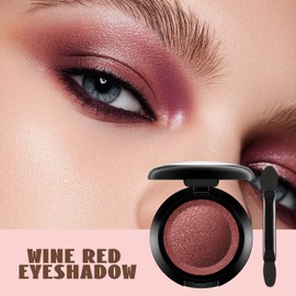 Shimmer Reddish Brown Eyeshadow, Highly Pigmented Eye Shadows, Creamy Texture for Easy Blend, Nude Eyeshadow Palette for Natural Look, Glitter Eye Makeup, Compact Design Neutral Eye Shadow for Daily