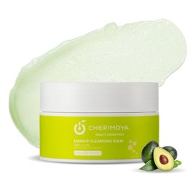 CHERIMOYA Bálsamo Desmaquillante Limpiador Hidratante 50ML – Elimina Maquillaje Waterproof y de Larga Duración, Limpieza Profunda sin Residuos Grasos, Suave para Ojos y Labios, Protege la Barrera Cutánea, Piel Fresca e Hidratada, Incluye Espátula (Aguacate)