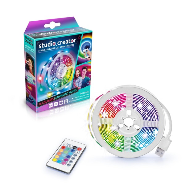 Studio Creator LED Colour Strip Light, Wireless Remote Control Included,