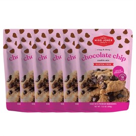 Miss Jones Baking Gluten-Free Chocolate Chip Cookie Mix - More Chocolate Chips, 50% Lower Sugar, Naturally Sweetened Desserts & Treats, 13 Ounce (Pack of 6)