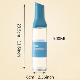 DEOTPSMI Dispensador de botellas de aceite de oliva, dispensador de vinagre, fácil de rellenar y limpiar, dispensador de condimentos líquidos para cocinar en cocina, 500 ml (azul)