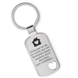 Lieblingsmensch Key Ring Model: Zuhause ist da, wo das Herz sich wohl fühlt (Cut-Out Heart), Cut out heart, Classic