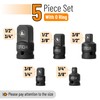 Bates- Impact Socket Adapter and Reducer Set, 5 pcs, 1/4",