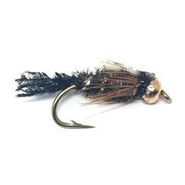 Feeder Creek Fly Fishing Trout Flies - Bead Head ZUG Bug Nymph - One Dozen Flies - 4 Size Assortment 12,14,16,18 (3 of Each Size)