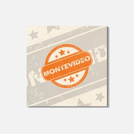 Unbranded Montevideo Grunge Travel 4'' X 4'' Square Wooden Coaster