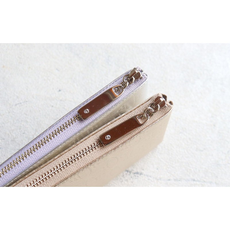 Liberte 0350800 Slim L-Shaped Zipper Long Wallet, gold (23)