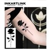 INKARTLINK Cell Colored Tattoo Stickers, Black Rose, Temporary Tattoos, Set