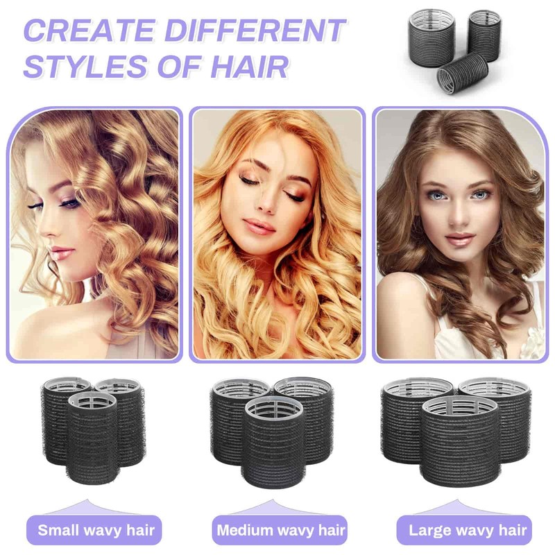 Self Grip Hair Rollers and Curlers Set - 24 Pieces