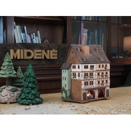 Midene Ceramic Tea Light Holder | Room Decoration | Collectible Miniature Replica of the Krämerbrücke in Erfurt | S9-4
