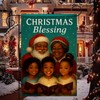 Christmas Garden Flag 12x18 Inch Black Santa Choir Yard Decor
