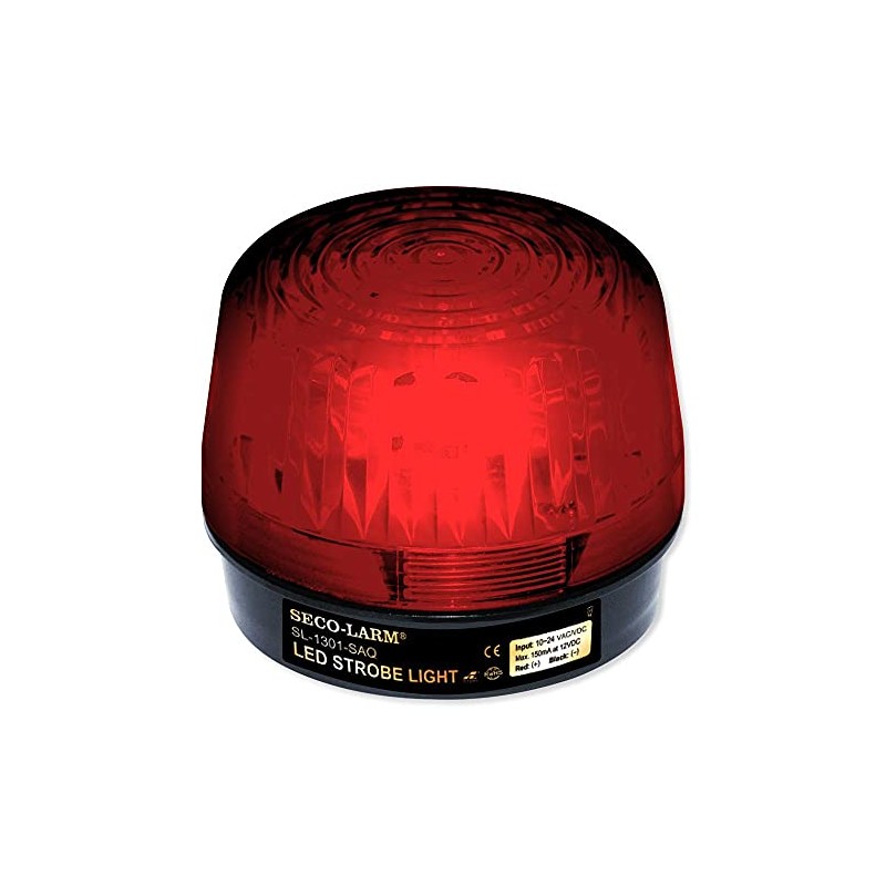 Seco-Larm Enforcer LED Strobe Light, Red Lens (SL-1301-BAQ/R)