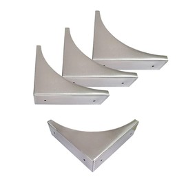 4PCS Table Corner Protectors, Corner Guard, Brushed Silver Decorative Metal Corner Protector Edge Safety Guard for Boxes,Barn Door,Wood Frame,Desk,Furniture Corner Guard Hardware Accessories (Silver)