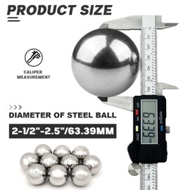 2Pcs 2.5''inch Bearing Balls 63.5mm Steel Balls 2-1/2" Precision Ball Duty Industrial Bearings Bicycle Wheel Bearings