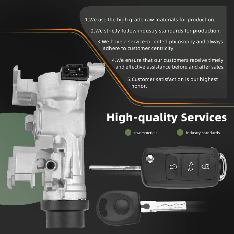 Ignition Switch Lock Assembly Compatible with 2006-2018 VW Jetta 2007-2011