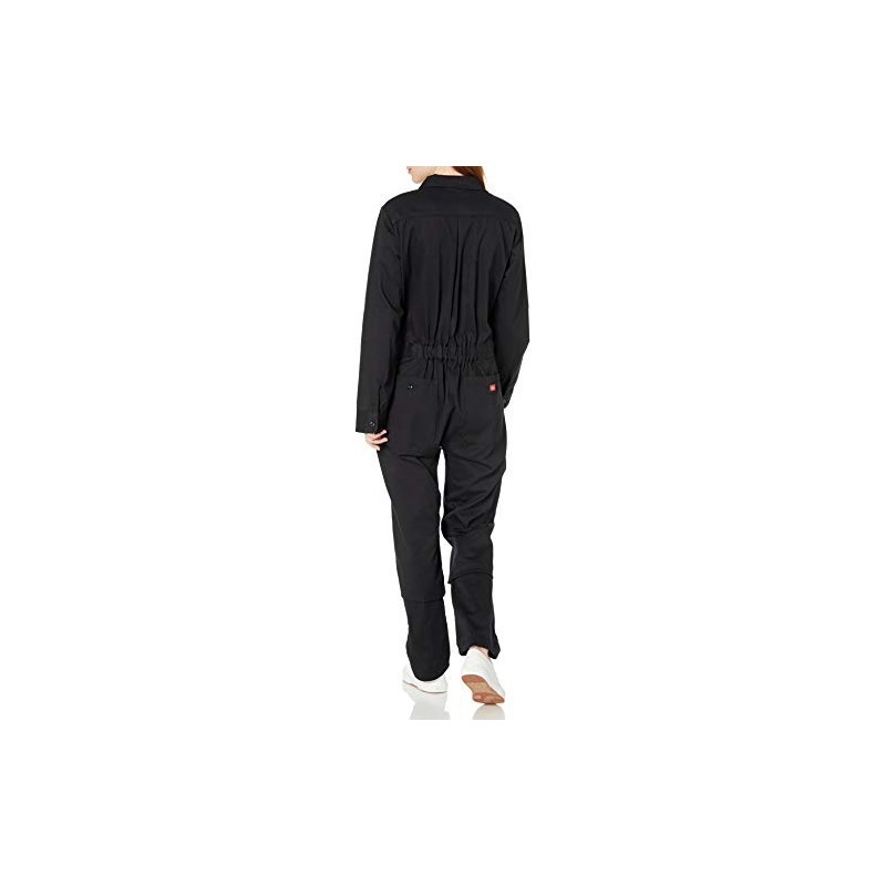 Dickies Women's Long Sleeve Cotton Twill Work Overalls, black