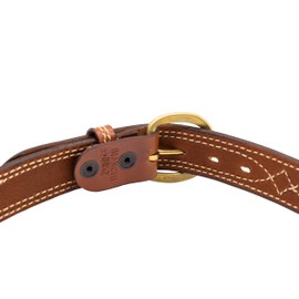 Bianchi B12 Fancy Stitched Belt, 1.5" Width, Tan Finish, Brass Buckle, SZ38