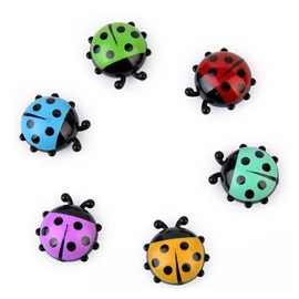 HLLMX 12 Pcs Cute Ladybug Refrigerator Magnets, Multicolor, ABS Material, Kitchen, School, Office, Home Decoration