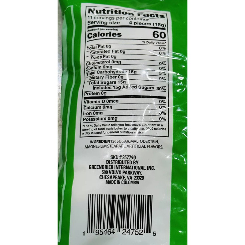Coastal Bay Wintergreen Mints Fresh Mint Artificially Flavor Fat Free:6oz/170gm