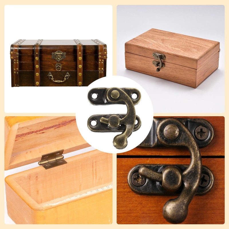 sourcing map 20pcs Bronze Swing Arm Clasp Latch Vintage Style