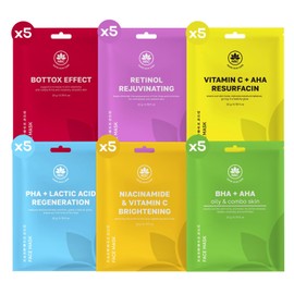 NSC Pack Completo De 30 Mascarillas Faciales Coreanas Hidratantes Para Todo Tipo De Piel  Mascarillas Refrescantes, Hidratantes, Exfoliantes Y...     