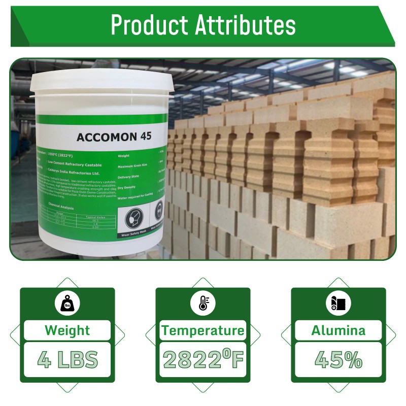 Simond Store Castable Refractory Cement 2822F Rated - 45% Alumina