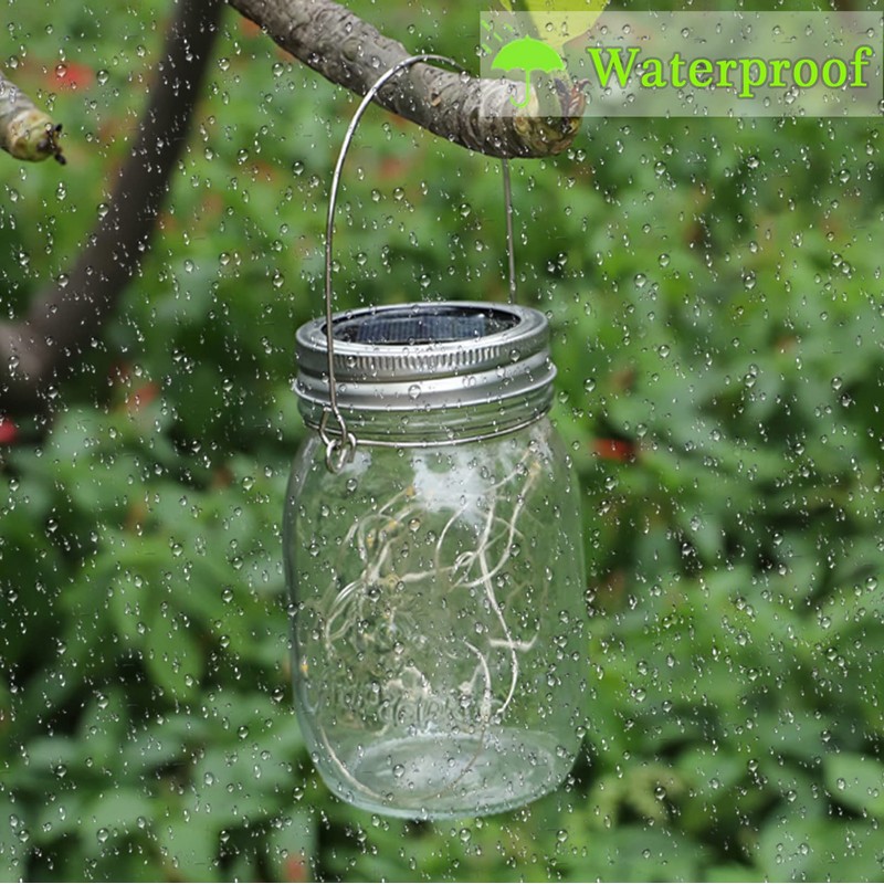 Solar Mason Jar Lights 10 Pack 20 LED Waterproof Outdoor