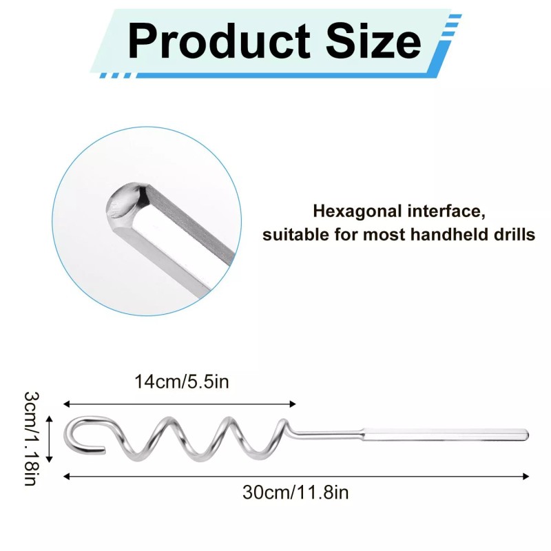 lasuroa Peanut Butter Stirrer 11.8 Inch Stainless Steel Nut Butter