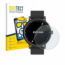 BROTECT Anti-Glare Tempered Glass Film Matte Compatible with Wristwatches (Circular, Diameter: 43 mm) - Protective Glass Film [Anti-Reflective, 9H Scratch-Resistant]