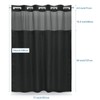EUTXL Black Shower Curtain with Liner - 230GSM Waffle Textured