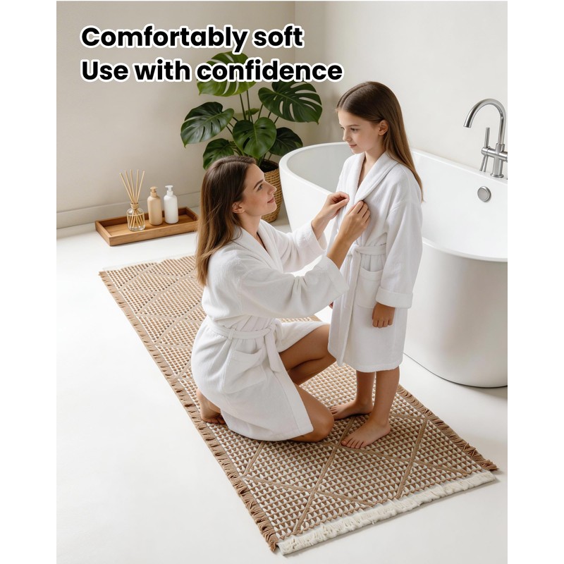 Large Bathroom Rugs 2' x 6', Long Runner Rug Waffle