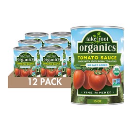 Take Root Organics No Salt Added Canned Organic Tomato Sauce, 15 oz Can (Pack of 12 Cans)