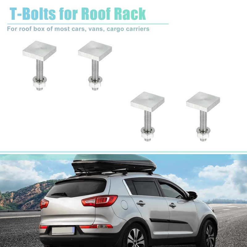 X AUTOHAUX 4pcs Car Roof Rack T Shaped Bolt Rooftop