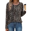 OFEEFAN Leopard Print Tops for Women Womens Long Sleeve T