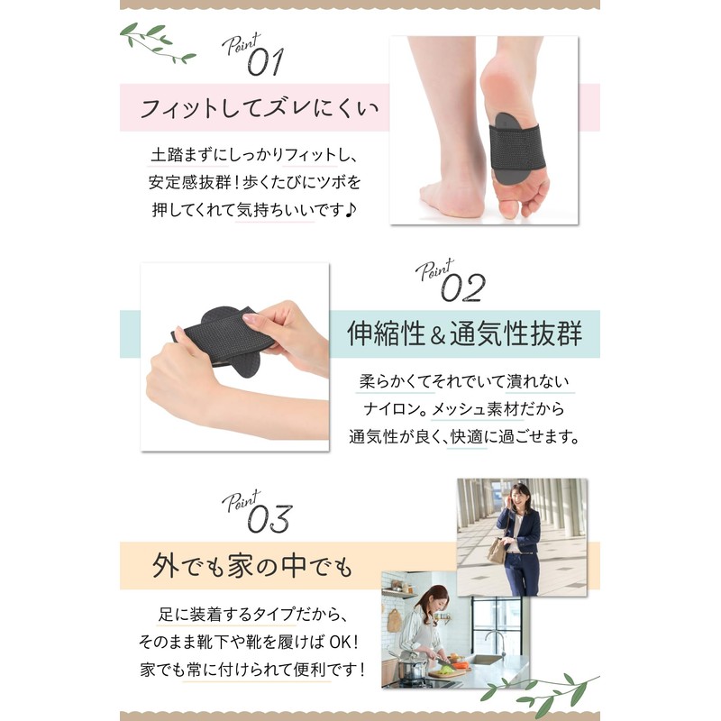 【理学療法士監修】足裏 土踏まず 足用アーチサポーター 【場所を選ばず人間工学に基づいた土踏まずパッド】 扁平サポーター 足裏サポーター