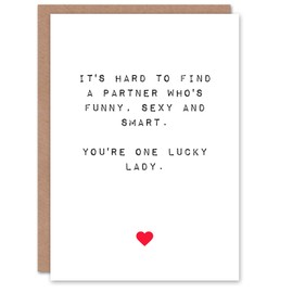 Artery8 Valentines Day Greeting Card Fun Funny Humour Lucky Lady For Her Wife Partner