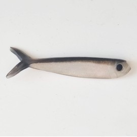 NANO TIDDLER Drop shot lure soft rubber shad fish for perch pike trout chub 50mm (2'') / 1.2g / 5 pieces per pack (SILVER)