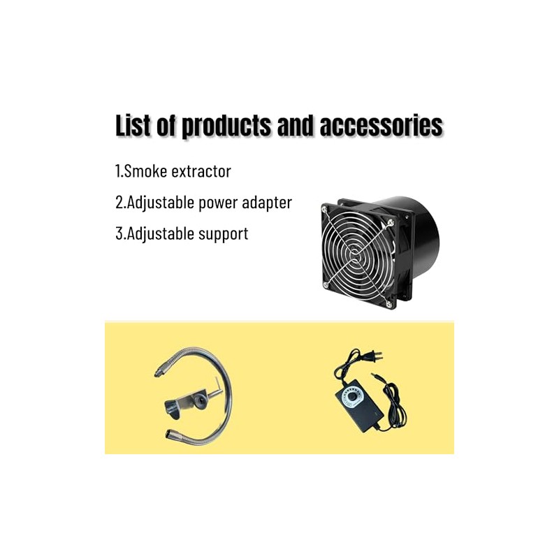 Fume Extractor DC-12V 120mm*120mm Adjustable Suction Soldering Fan for Soldering