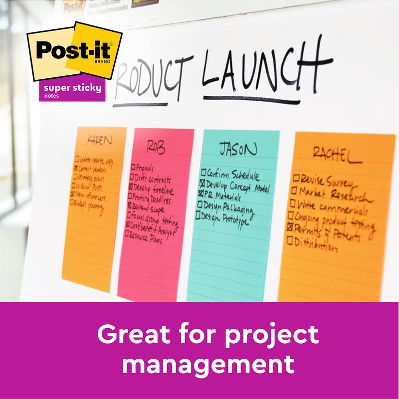 Post-it Super Sticky Notes, Cosmic Colour Collection, lined, 101 mm