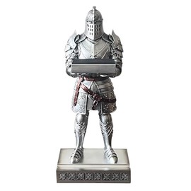 HDMbigmi King's Guard Headphone Stand Watch Display Stand Jewelry Bracelet Necklace Holder Trays Towers Warrior Knight Mobile Phone Stand for Office & Home 12.20 Inch (Silver)
