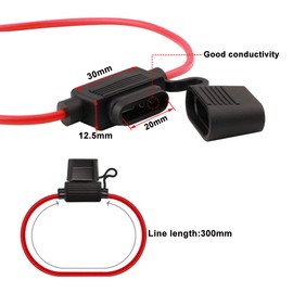 QitinDasen 5 x Professional Medium Waterproof Car Fuse Holder, Car Truck Blade Fuse Holder with Fully Moulded Housing and Wiring Harness, 15 Pieces Standard Blade Fuse