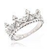 Sovats Ladies Queen Crown Ring, Sterling Silver, Cubic Zirconia