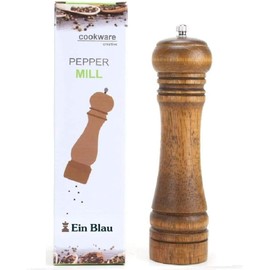 Ein Blau Multi-Purpose Mill 5.7 inches (14.5 cm) / 8.7 inches (22 cm), 2 Colors, Adjustable Coarseness, Natural Oak Ceramic Grinder, Seasoning Case, Supervised by Professional Chefs (Brown, 8.7 inches (22 cm)