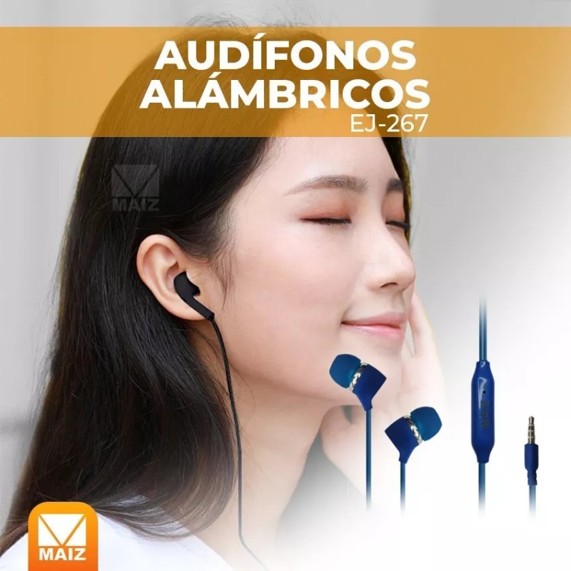 Maíz Audifonos In-ear Alambricos Pc Jack 3.5mm Manos Libres