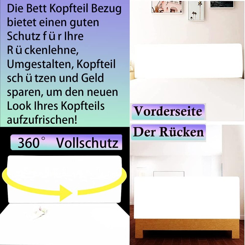 WSGJHB Bed Headboard Cover, Dustproof Stretch Bed Headboard Cover, Back