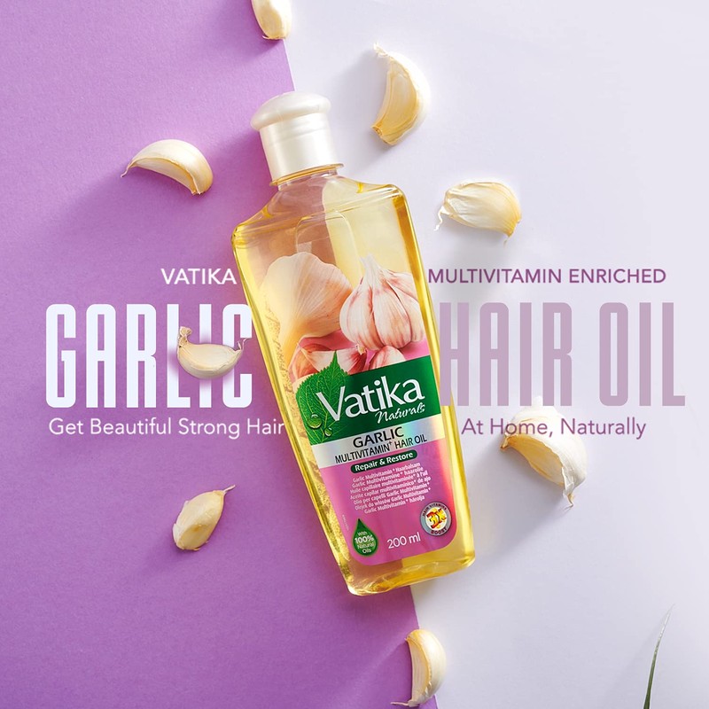 Vatika Multivitamin Garlic Hair Oil - 200ml, Enriched With Garlic,